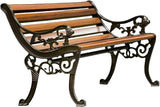 YVYKFZD Outdoor Garden Bench, Metal Bench with Backrest and Armrests, Park Benches Loveseat, Weatherproof Leisure Chair - Photo 1