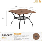 VICLLAX 37.8" Square Outdoor Patio Table, All Weather Metal Outdoor Dining Table for Lawn Garden - Photo 3