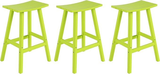 WestinTrends Malibu Malibu 29 Inch High Backless Seat Bar Stools (Set of 3), Lime