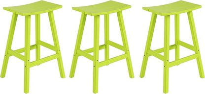 WestinTrends Malibu Malibu 29 Inch High Backless Seat Bar Stools (Set of 3), Lime