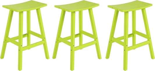 WestinTrends Malibu Malibu 29 Inch High Backless Seat Bar Stools (Set of 3), Lime