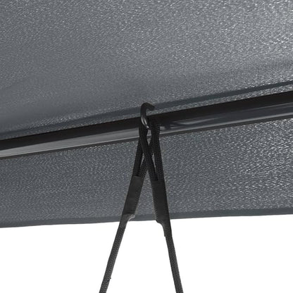 Outdoor Garden Swing Bench with Canopy and Cushions, 3-Seater Patio Swing Bed, Durable Powder-Coated Steel Frame, Dark Grey, 75 Inch Wide