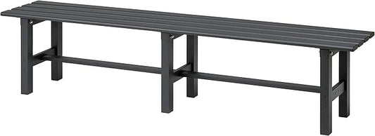 VegTrug Aluminium Garden Bench, Outdoor Bench for Garden and Patio, Wood Effect Bench, 150 cm, Powder-Coated Gray