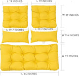 QILLOWAY Outdoor Patio Wicker Seat Cushions Group Loveseat/Two U-Shape/Two Lumbar Pillows for Patio Furniture - Photo 2