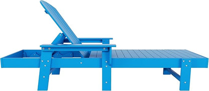 WestinTrends Dylan 3 Piece Adirondack Reclining Chaise Lounge with Arms Pacific Blue