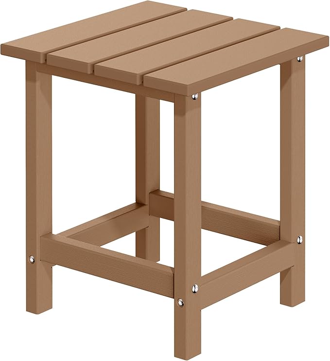 MUCHENGHY Adirondack Outdoor Side Table, 14.7" Patio Side Table Weather Resistant, HDPE Outdoor End Tables for Patio - Photo 1
