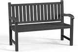 ROJIK Outdoor Bench Resin Patio Chairs Waterproof 2-Person Slatted Chairs with Sturdy Frame - Photo 1