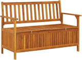vidaXL 47.2" Patio Storage Bench, Solid Acacia Wood - Photo 1