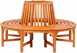 Tree Bench 63 Inch Wood Outdoor Patio Furniture with Weather Resistant Eucalyptus Hardwood for Garden Backyard Seating - Photo 3