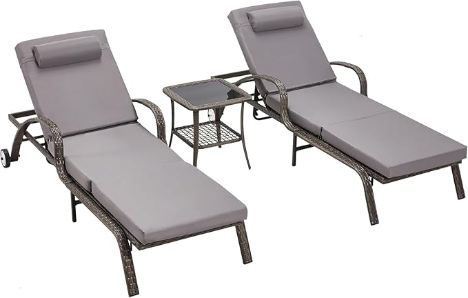 HOMREST Pool Lounge Chairs Set of 3 - Photo 7
