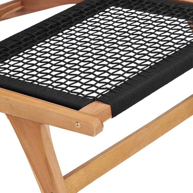 Sun Lounger Natural Teak Hardwood, Oiled Finish, Outdoor Chaise Lounge Chair with Removable Footrest, Patio Deck Garden, 23.6x35.2x25.6 in Outdoor Chaise