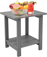 Outdoor Side Table, Weather Resistant Double Small Adirondack Side Table, Outdoor Indoor End Table for Chair - Photo 4