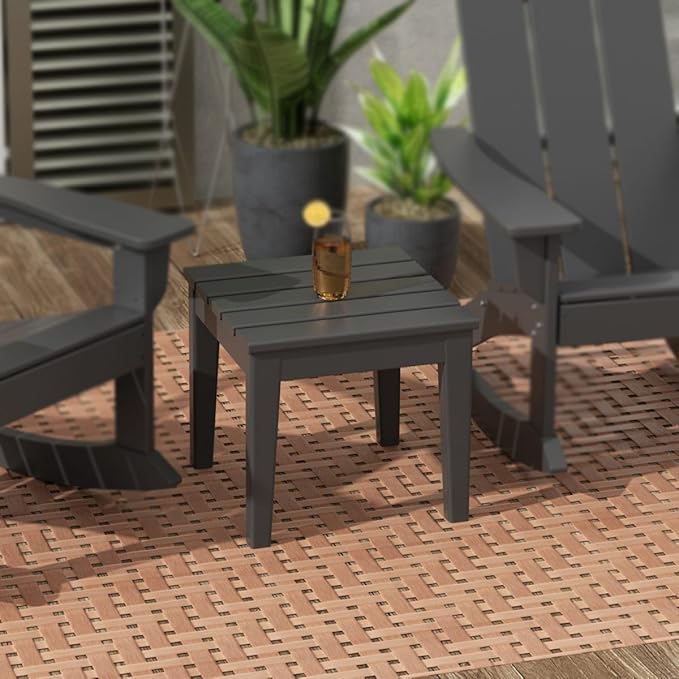 WestinTrends Ashore Outdoor Patio Modern Adirondack Side Table, Gray