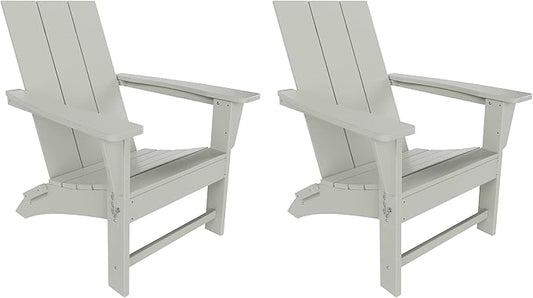 WestinTrends Ashore Modern Outdoor Folding Adirondack Chair (Set of 2), Sand