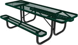COATEDOUTDOORFURNITURE T8H2-DGRN Heavy Duty Rectangular Portable Picnic Table, Handicap Accessible on Both Ends, 8 Ft - Photo 1