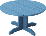 SERWALL 36'' Round Outdoor Coffee Table - HDPE Weatherproof Patio Table for Balcony, Garden, Backyard (Blue) - Photo 8