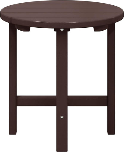 WestinTrends Dylan Adirondack Round Outdoor Side Table, Dark Brown