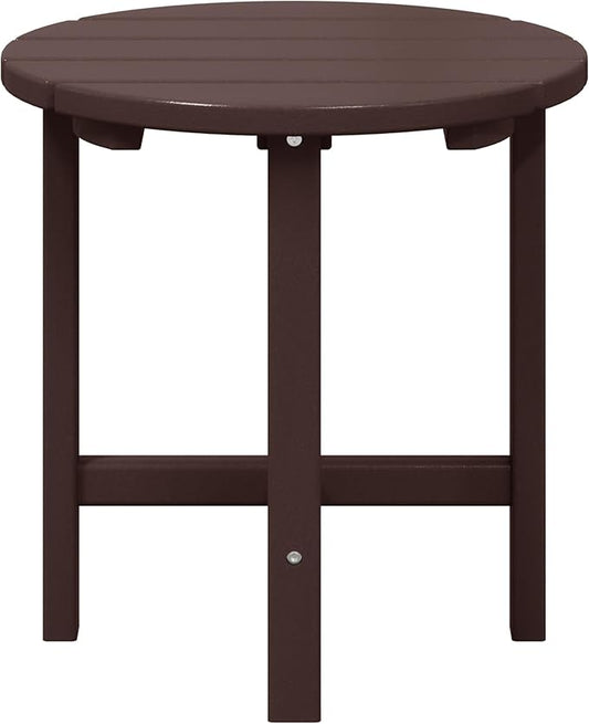 WestinTrends Dylan Adirondack Round Outdoor Side Table, Dark Brown