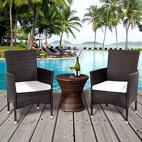 ReunionG 2PCS Patio Rattan Chairs, Furniture Armchair Set with Removable Cushions, Garden, Balcony - Photo 2
