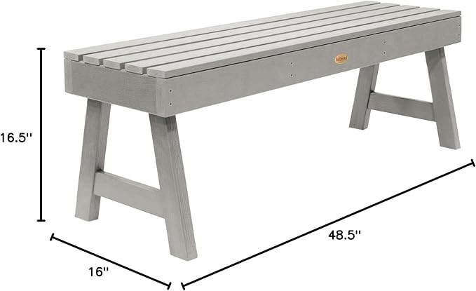 Highwood Weatherly Picnic Bench, 4ft, Harbor Gray