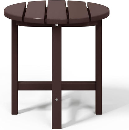 WestinTrends Dylan Adirondack Round Outdoor Side Table, Dark Brown