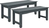 Weatherproof HIPS Outdoor Bench, 2-Person Patio Dining Bench, All-Weather Poly Lumber Garden Bench, Never Rot or Fade - Photo 1