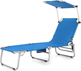 Tangkula Outdoor Folding Chaise Lounge Chair, 5-Fold Reclining Beach Chair - Photo 7
