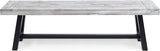 roomfitters Outdoor Dining Bench, Acacia Wood with Black Rustic Metal Finish Frame, Durable Bench for Garden, Porch - Photo 3