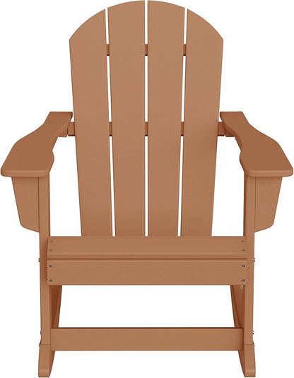 WestinTrends Malibu Outdoor/Patio Poly Adirondack Rocking Chair, Teak