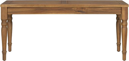 Christopher Knight Home Lama Rectangular Outdoor Coffee Table, Slat Panel Side Table, Acacia Wood Side Desk for Backyard Balcony Garden, Weather Resistant Lightweight Patio Tea Table, Natural