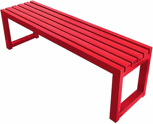 Outdoor Bench,3 Person Garden Bench,Backless Patio Benches,All-Weather Metal Furniture Seating,for Front Porch,Patio,Backyard,Lawn 39.1/47.2 in(Red,71 Inch)
