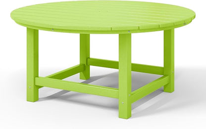 WestinTrends Malibu Low Outdoor HDPE Round Patio Coffee Table, Lime