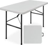 Best Choice Products 4ft Plastic Folding Table, Indoor Outdoor Heavy Duty Portable w/Handle, Lock for Picnic, Party - Photo 1