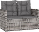 Patio Bench with Cushions Gray 41.3" Poly Rattan Outdoor Benches Garden Benches Outdoor Bench for Park Garden Patio and - Photo 3