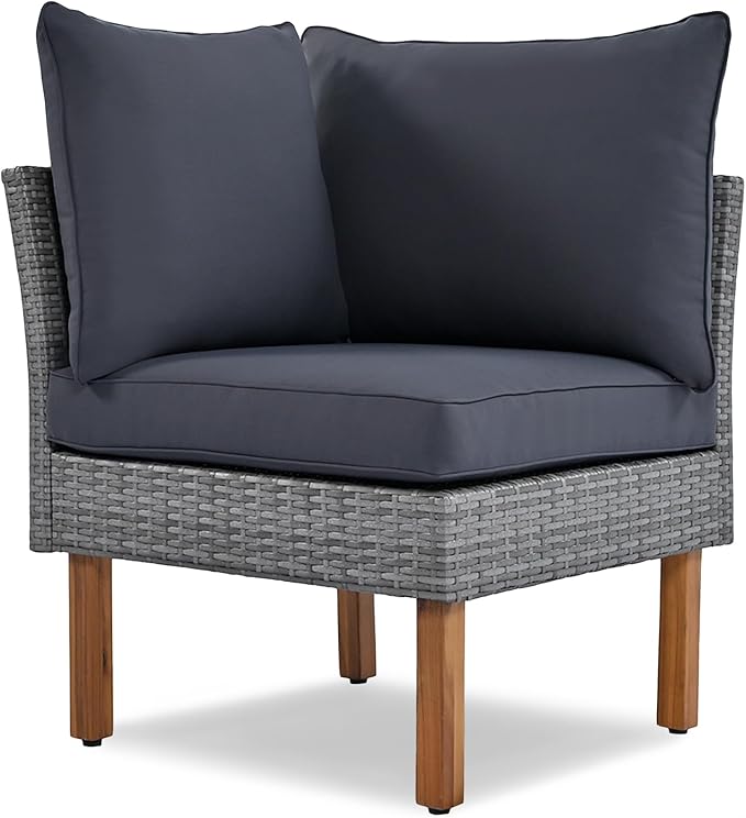 Quarte 9-Piece Patio Rattan Furniture Set, Outdoor Wicker Conversation Set with Coffee Table - Photo 7