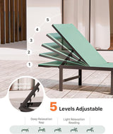 Chaise Lounge Chair Outdoor, Aluminum Patio Lounge Chairs Set of 2 - Photo 4
