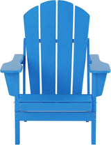 WO Home Furniture Adirondack Chairs Table Set of 3 PCS Outdoor Folding Chairs Coffee Table Weather/UV Resistant for Lawn - Photo 3