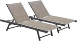 Vivere Set of 2 Aluminum Outdoor Chaise Lounge Chairs, Urban Sun Adjustable Reclining Patio Loungers - Photo 1