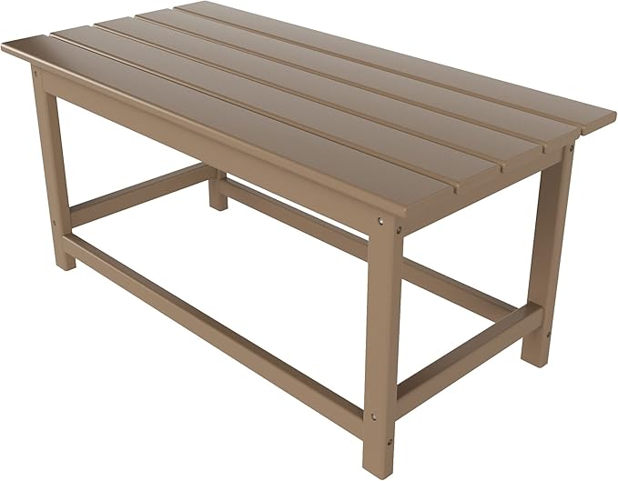 WO WESTIN OUTDOOR HDPE Laguna Outdoor Poly Adirondack Coffee Table, Weathered Wood