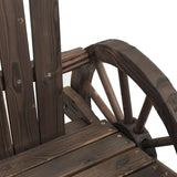 Solid Fir Wood Adirondack Chair with Burnt Wood Finish for Outdoor Relaxation and Patio Seating - Photo 8
