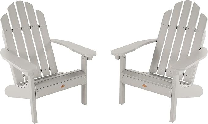 Highwood Classic Westport Adirondack Chairs, 2-Piece Set, Harbor Gray