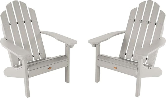 Highwood Classic Westport Adirondack Chairs, 2-Piece Set, Harbor Gray