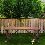 2-Person Rustic Wooden Garden Bench, Wagon Wheel Outdoor Chair for Patio, Backyard, Porch or Deck Seating - Photo 2