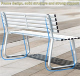 Modern Metal Garden Bench, Weatherproof Colorful Outdoor Bench, Sturdy Steel Frame Long Chair for Park, Lawn, Yard - Photo 5