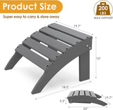 IVY&LANE Outdoor Adirondack Ottoman | Folding | HDPE | Grey | All Weather - Photo 3