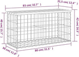 Douglas Fir Wood Garden Bench with Gabion Base, Outdoor Patio Seating for Two Adults, Durable and Rustic Design - Photo 2