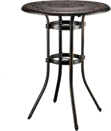 VINGLI 32" Outdoor Bar Table, Patio Bar Height Table with Umbrella Hole, Round High Top Table - Photo 1