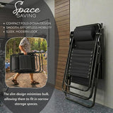 Adjustable Zero Gravity Lounge Chair with Steel Mesh Fabric: Reclining Lawn Chair Featuring Comfort Pillow - Photo 5