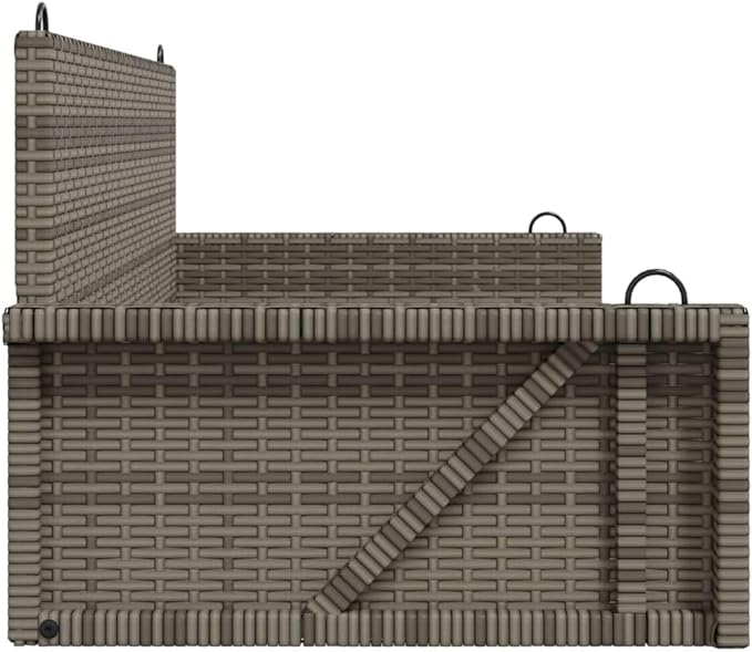 2-Seater Outdoor Swing Bench, Grey PE Rattan Porch Hanging Seat with Durable Powder-Coated Steel Frame for Garden, Patio, and Backyard Relaxation, 46.9 in