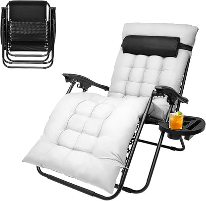 SZHLUX Oversized Zero Gravity Chair,29In XL Lounge Chair w/Removable Cushion&Headrest, Reclining Camping Chair